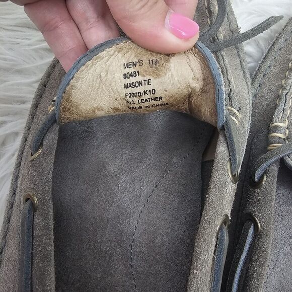 Frye Mason Tie Boat Shoe All Leather Men's Size 11.5 Gray - Picture 7 of 8